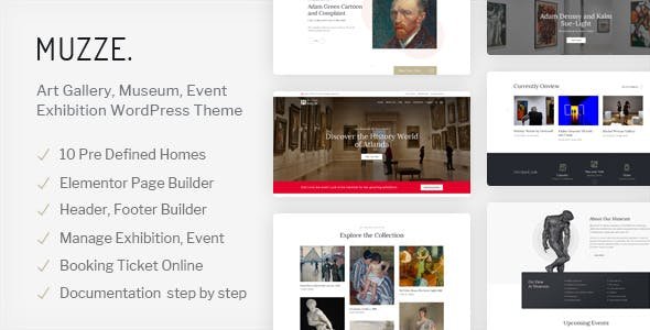 Muzze Museum Art Gallery Exhibition Theme 1.7.2