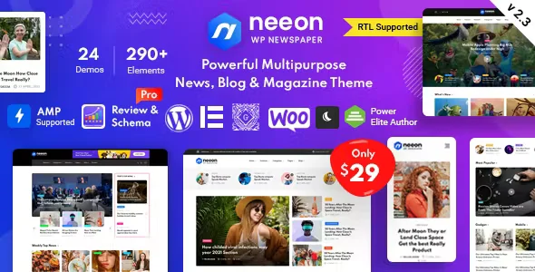 Neeon WordPress News Magazine Theme 3.1.2