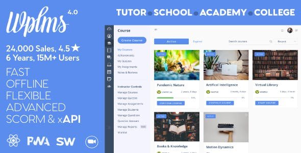 WPLMS Learning Management System 4.973
