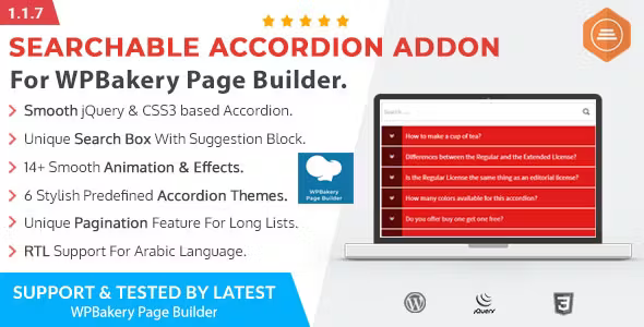 Ultimate Searchable Accordion WPBakery Addon 2.0.2